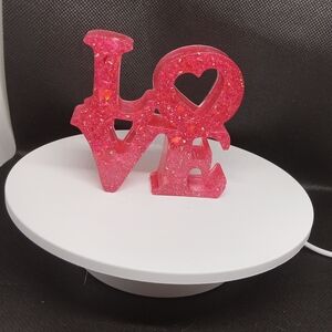 Pink Glitter Love Tabletop Decor.